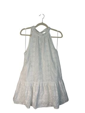 Christian Lacroix White Eyelet Sleeveless Halter Dress Size S